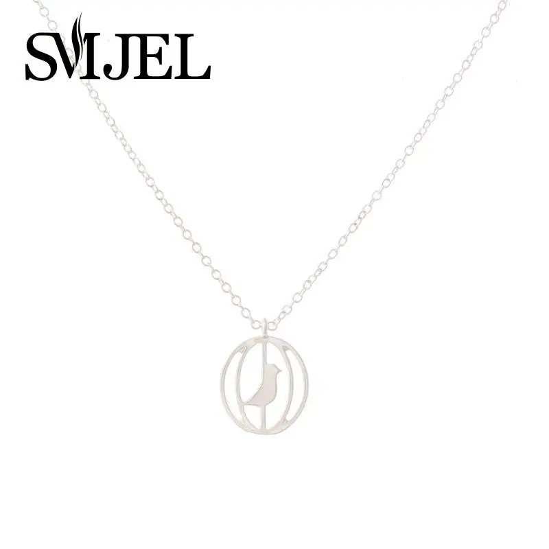 Tiny Gold Bird In The Cage Necklace Dainty Animal Pendantnecklace N064 1