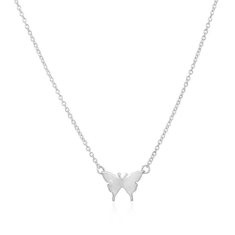 Tiny Gold Butterfly Pendants Necklaces Simple Cute Animal Long Necklace Gifts N169 2