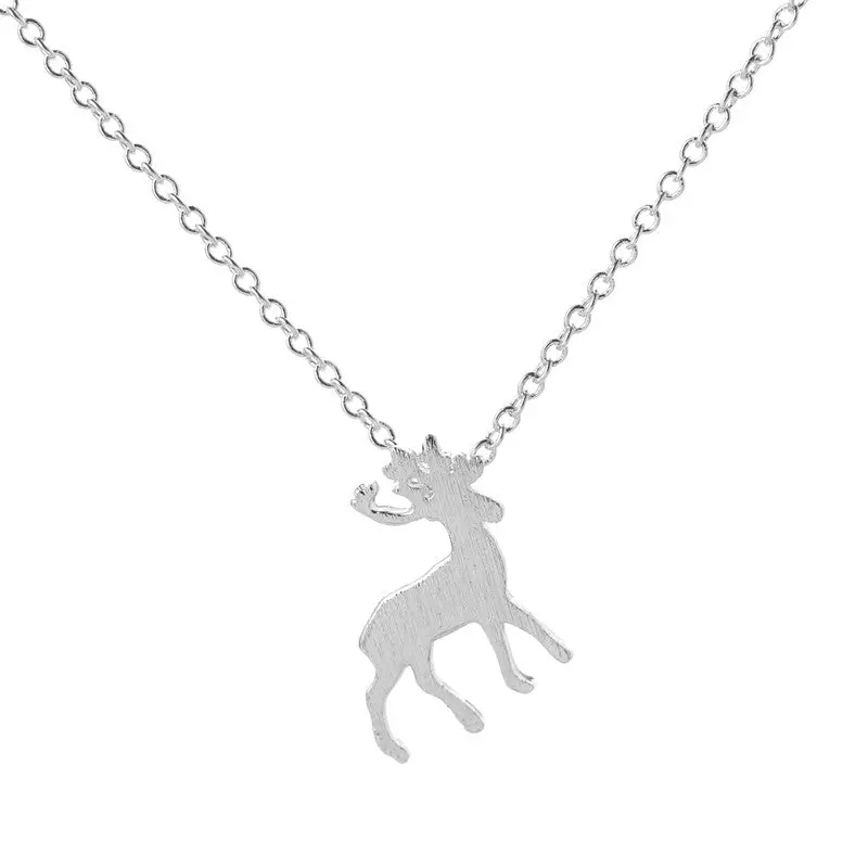 Tiny Gold Dainty Deer Necklaces Cute Animal Pendant Necklace Bridesmaid Necklace 10Pcs-N185 1