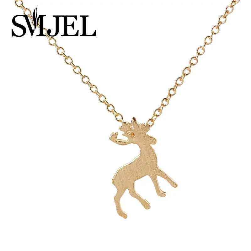 Tiny Gold Deer Necklaces Delicate Woodland Reindeer Pendant Necklaces Bridesmaid Gift Christmas N185 1
