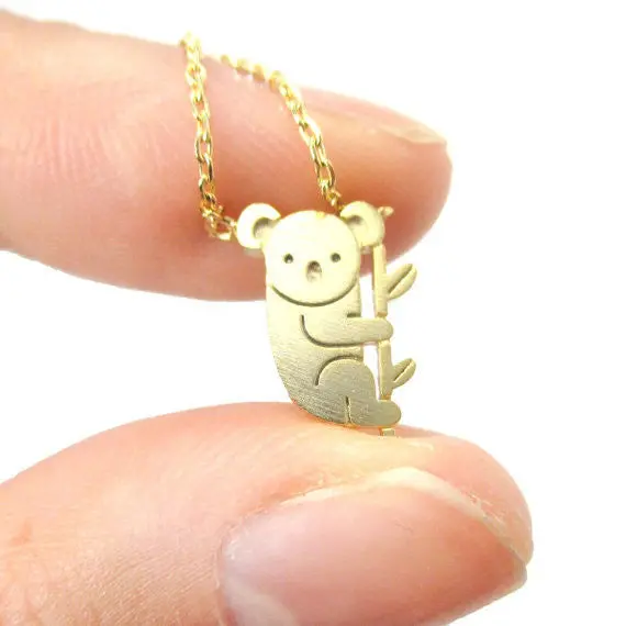 Tiny Gold Panda With Bamboo Necklaces Animal Charm Necklace Personalized Handmade Jewelry 10Pcs-N136 1