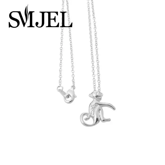 Tiny Gold Personalized Monkey Necklaces Simple Animal Long Chain Couple Necklace N147 1