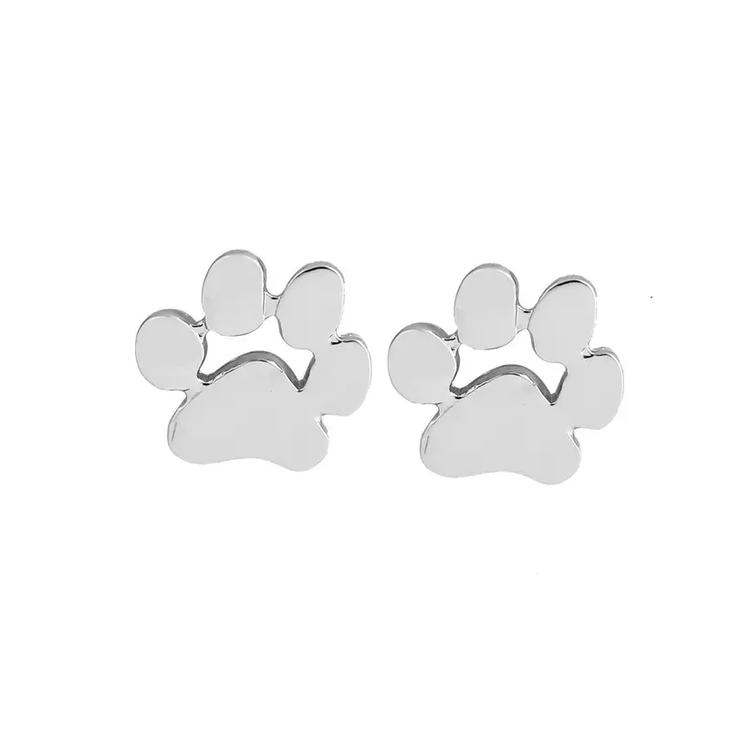 Tiny Gold Plated Cute Cat Print Earrings Cat And Dog Paw Stud Earrings S124 3