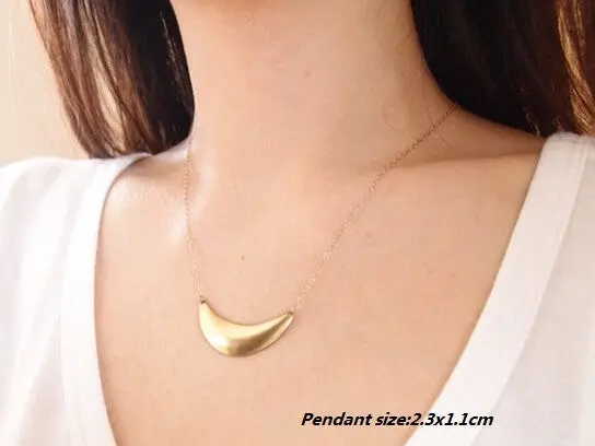 Tiny Gold Plated Half Moon Pendants Necklaces Perfect Moon Necklace 10Pcs-N075 2