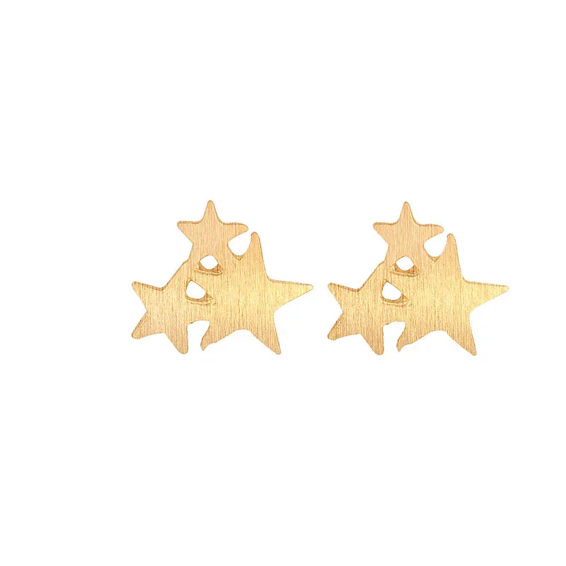 Tiny Gold Three Star Stud Earrings Personalized Star Earrings Party Gifts S108 1
