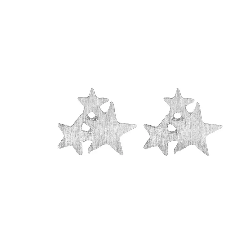 Tiny Gold Three Star Stud Earrings Personalized Star Earrings Party Gifts S108 3