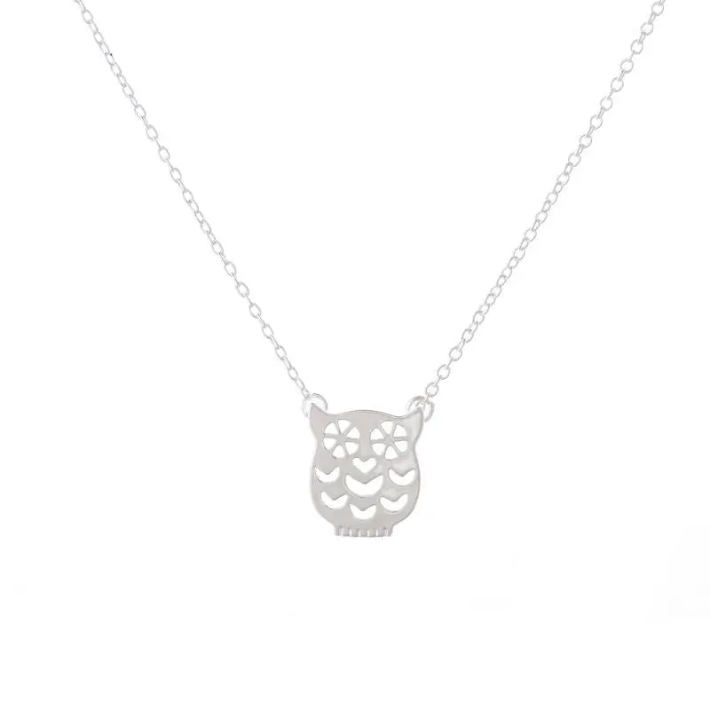 Tiny Lovely Vintage Night Owl Necklace Jewelry Cute Animal Bird Charm Necklace N072 2