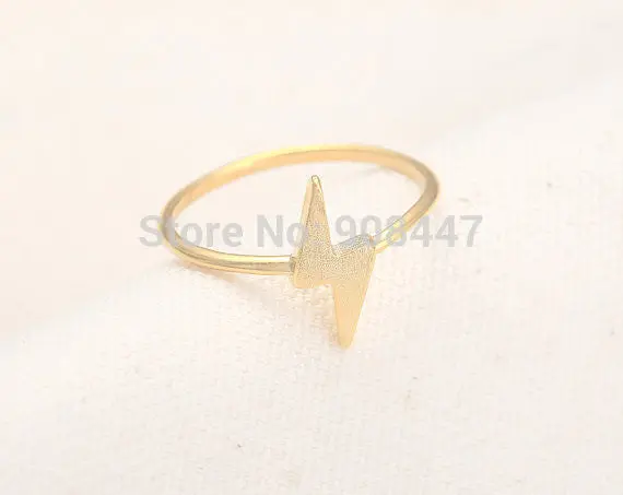 Tiny Thunder Ring - Cute Rings,Unique Lightning Rings,Stretch Rings R231 1