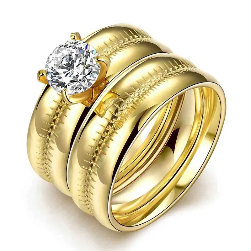 Titanium Steel Rings Gear Crystal Rose Anillos Bear Wedding Jewelry163 1