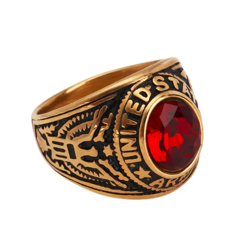 Titanium Steel 'S Ring United States Navy Ringseagle Carved Memorial Airforce Marine Usn Seal Military Ring 2