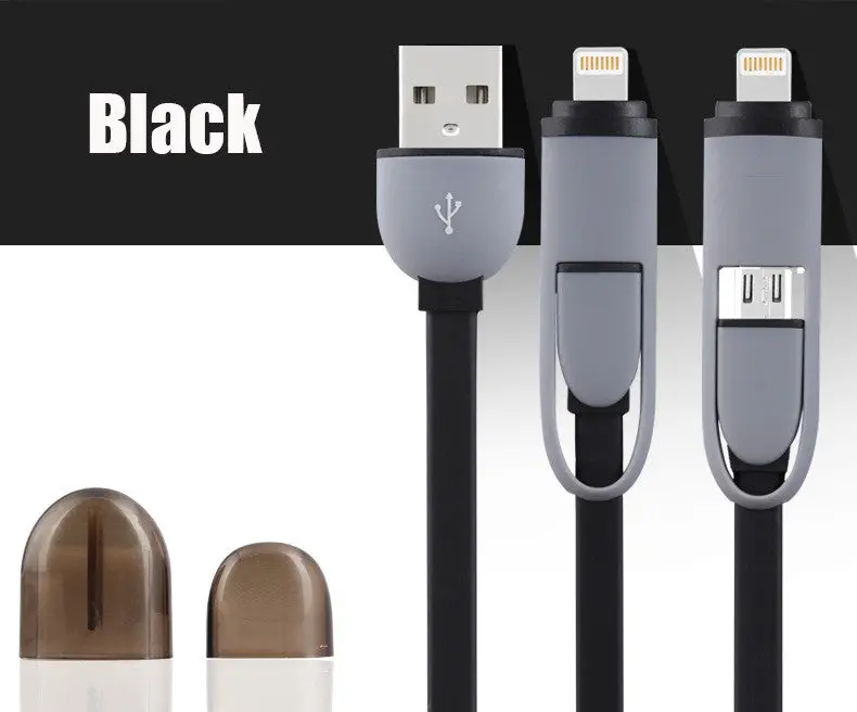 Tmalltide 2 In 1 Sync Micro Usb Data Cable For Samsung Android Fast Charging Phone Cables For Iphone 6 7 Plus 1