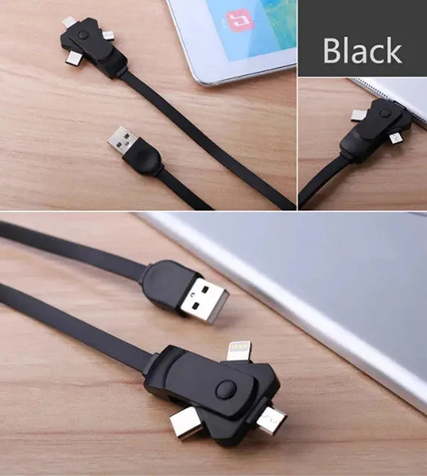 Tmalltide 3 In 1 Micro Usb Type C Charging Cables For Samsung Android For Huawei Phone Cable For Iphone 5S 6S 7 Plus 1