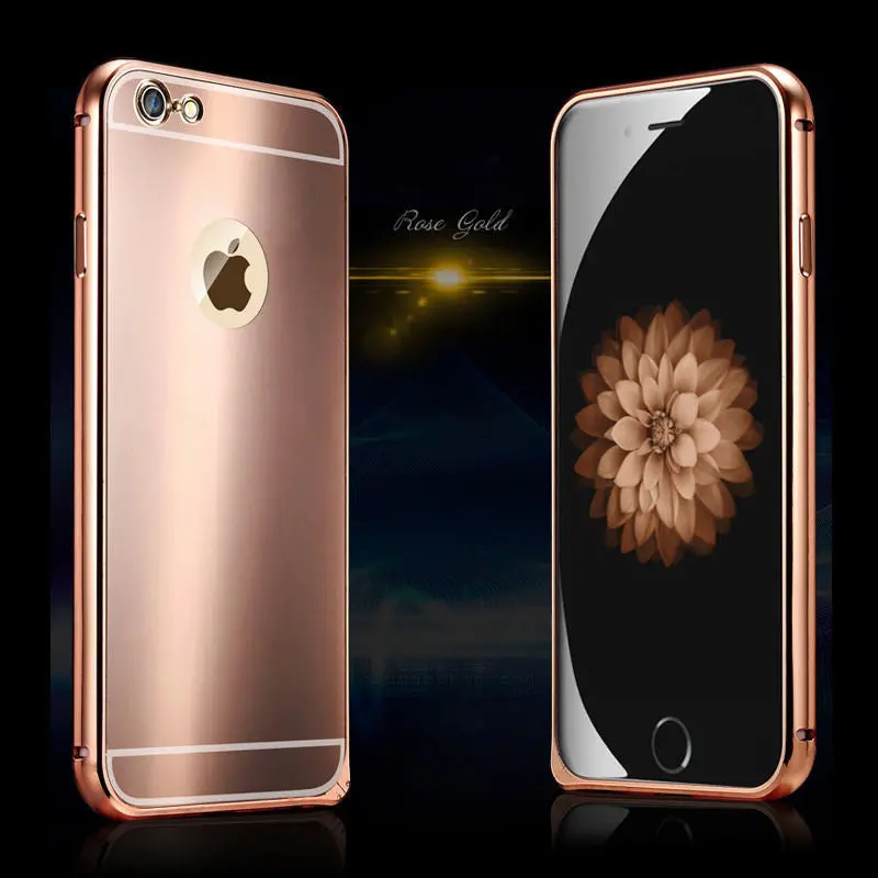 Tmalltide Aluminum Metal Frame Bumper Mirror Backup Case For Iphone 7 6 6S Plus Case Cover 1
