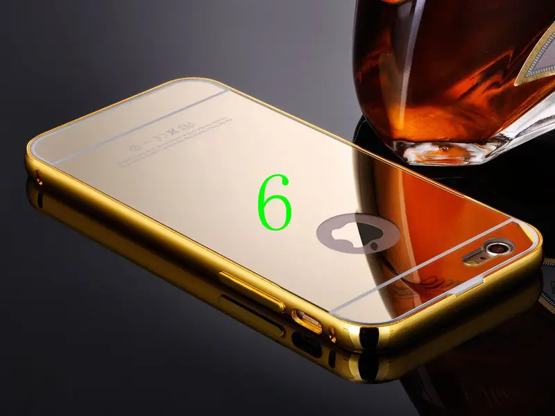 Tmalltide Mirror Phone Case Cover For Iphone 6 6S Plus 5 5S Luxury Gold Aluminum Ultra-Thin Cases 1