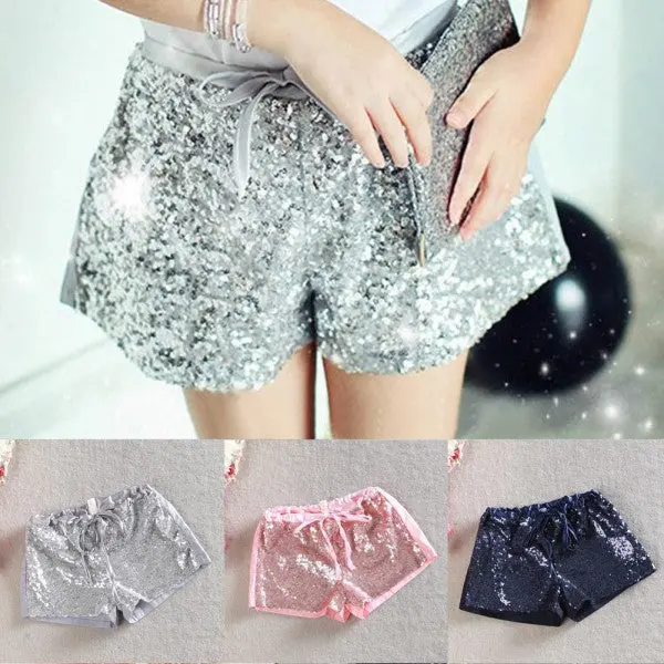 Toddler 2-6 Y Kids Girl Sequins Shorts Short Pants Tie Bow Elastic Waist Trousers Py1 4