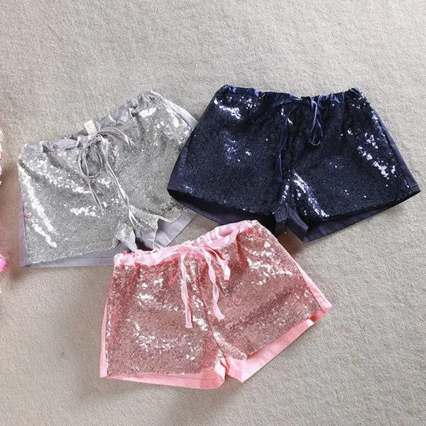 Toddler 2-6 Y Kids Girl Sequins Shorts Short Pants Tie Bow Elastic Waist Trousers Py1 8