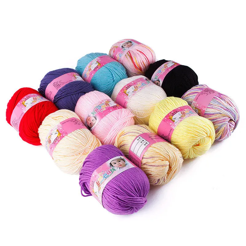 Top 1 Skein 50G Natural Silk Cotton Baby Sweater Soft Yarn Knitting 68881 1
