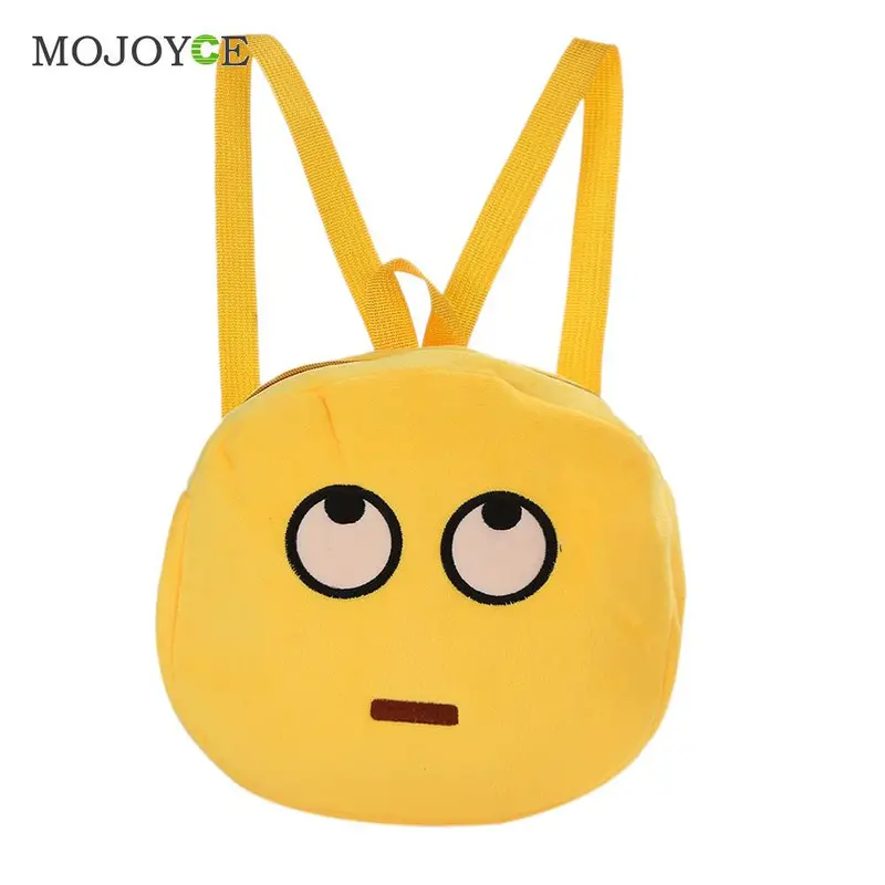 Top Fashion Face Expression Plush Toy Children Backpack Schoolbag Girl Backpack Mochila School Bags For Teenagers Emoji Bag 2