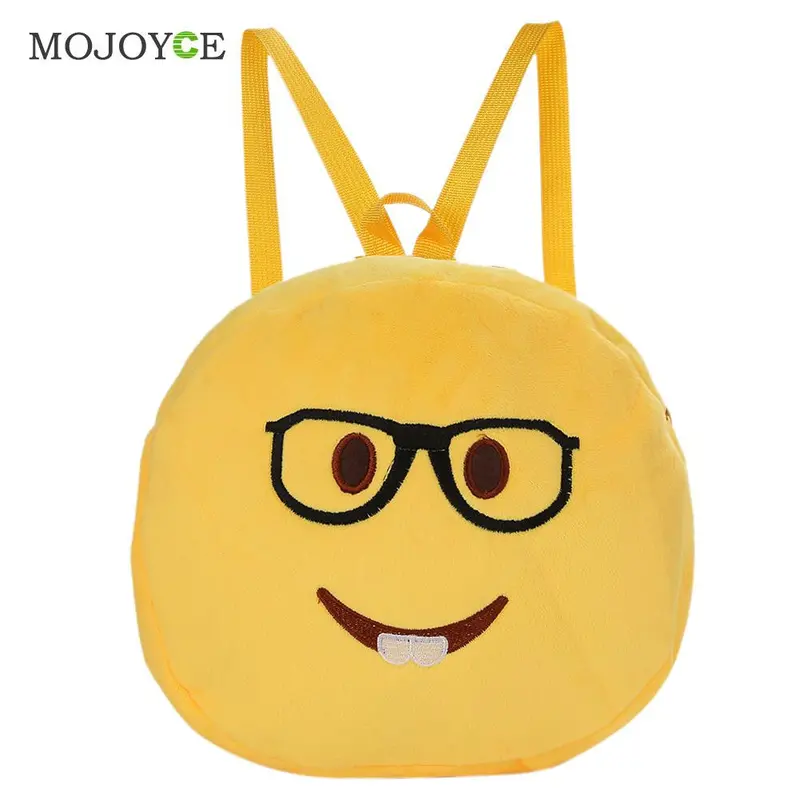 Top Fashion Face Expression Plush Toy Children Backpack Schoolbag Girl Backpack Mochila School Bags For Teenagers Emoji Bag 4