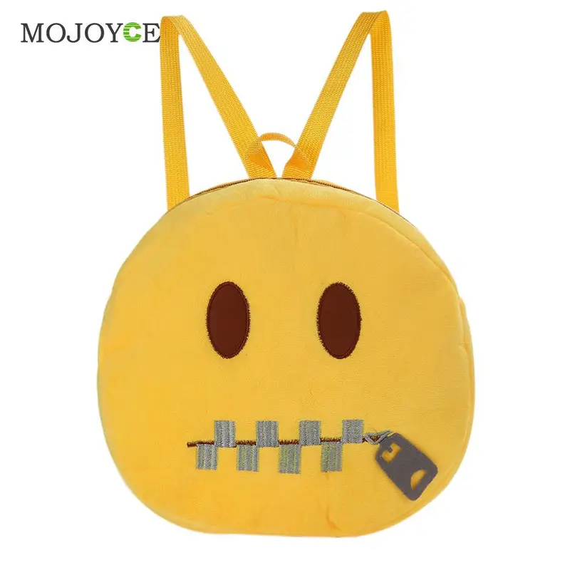 Top Fashion Face Expression Plush Toy Children Backpack Schoolbag Girl Backpack Mochila School Bags For Teenagers Emoji Bag 5