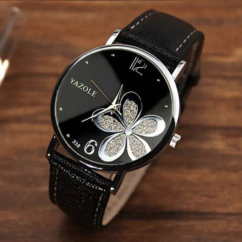 Top Flower Quartz Watch Women Wrist Watches Clock Quartzwatch Relogio Montre Dress Hour 1