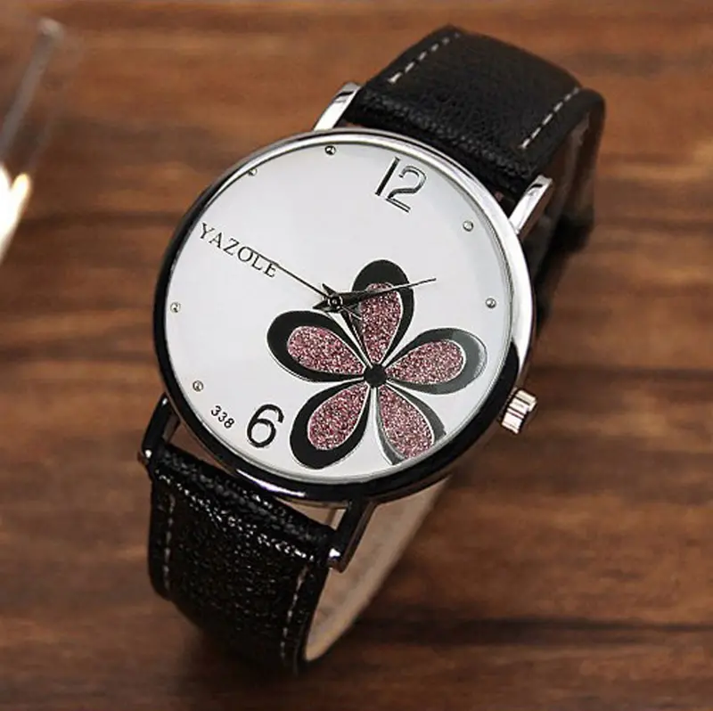 Top Flower Quartz Watch Women Wrist Watches Clock Quartzwatch Relogio Montre Dress Hour 4