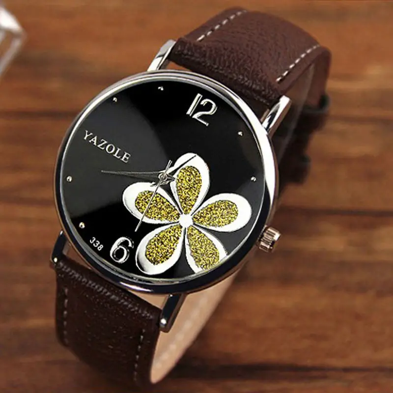 Top Flower Quartz Watch Women Wrist Watches Clock Quartzwatch Relogio Montre Dress Hour 5