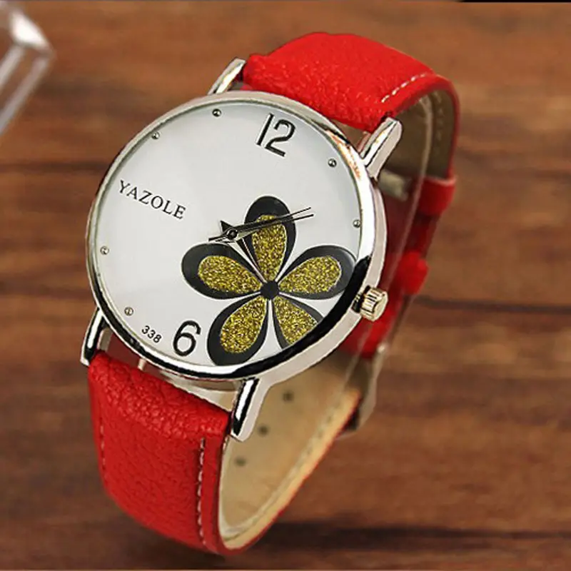 Top Flower Quartz Watch Women Wrist Watches Clock Quartzwatch Relogio Montre Dress Hour 9