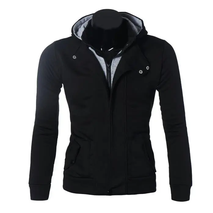 Top Men's Warm Hoodie Hooded Sweatshirt Long Sleeve Jacket Men With Pocket Coat Outwear Casual Plus Size Clothing 1