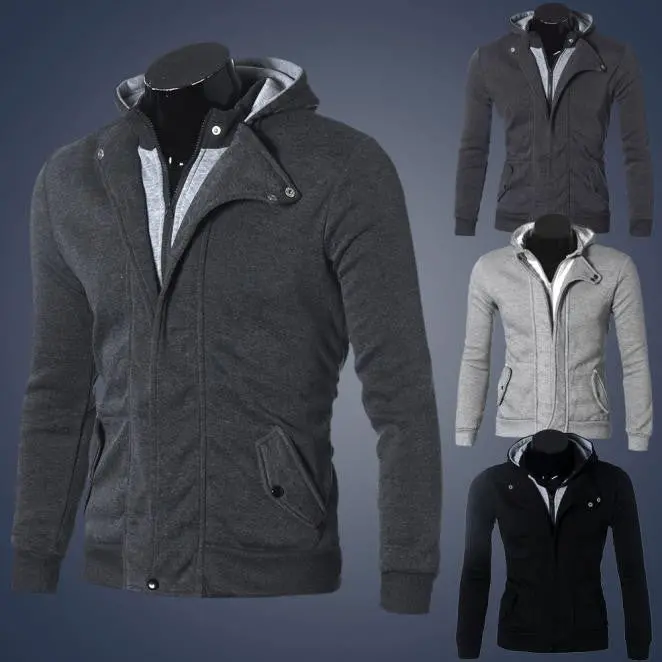 Top Men's Warm Hoodie Hooded Sweatshirt Long Sleeve Jacket Men With Pocket Coat Outwear Casual Plus Size Clothing 4