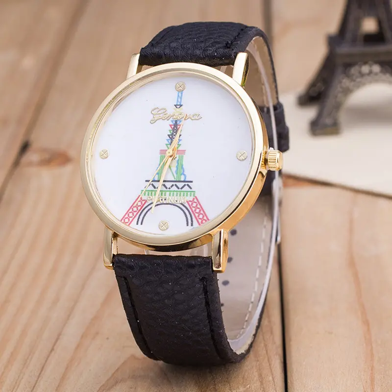 Top Montre Women's Watches Tower Design Leather Analog Quartz Wrist Watch Casual Lady Dress Hour Mujer Reloj 1