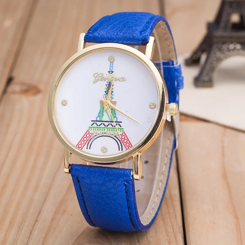 Top Montre Women's Watches Tower Design Leather Analog Quartz Wrist Watch Casual Lady Dress Hour Mujer Reloj 2