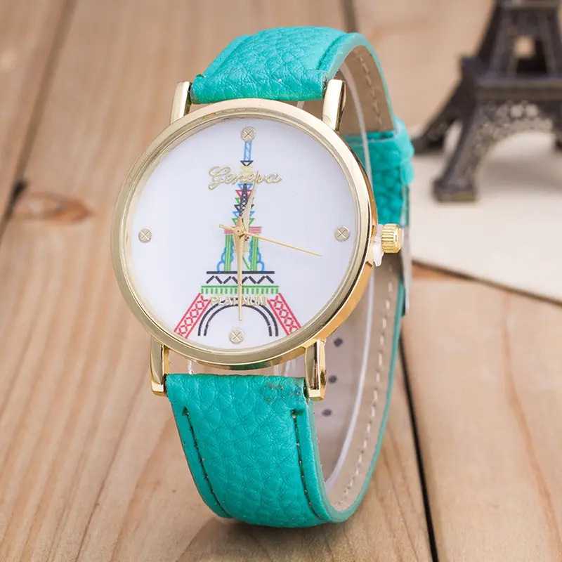 Top Montre Women's Watches Tower Design Leather Analog Quartz Wrist Watch Casual Lady Dress Hour Mujer Reloj 4