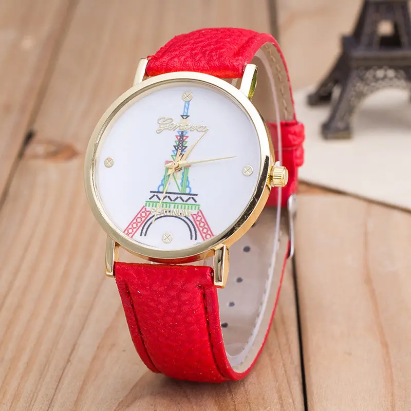 Top Montre Women's Watches Tower Design Leather Analog Quartz Wrist Watch Casual Lady Dress Hour Mujer Reloj 7