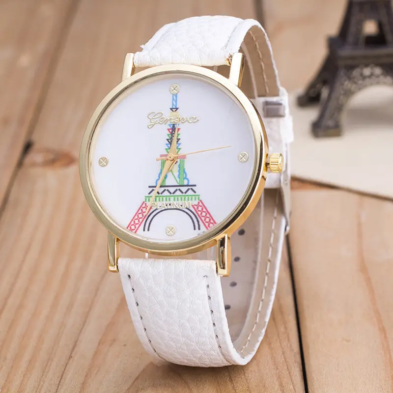 Top Montre Women's Watches Tower Design Leather Analog Quartz Wrist Watch Casual Lady Dress Hour Mujer Reloj 8