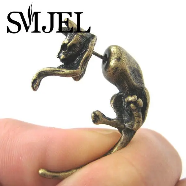 Top Selling Gold Silver And Black Fake Gauge Earrings Istic Kitty Cat Pet Animal Plug Earrings S96 1
