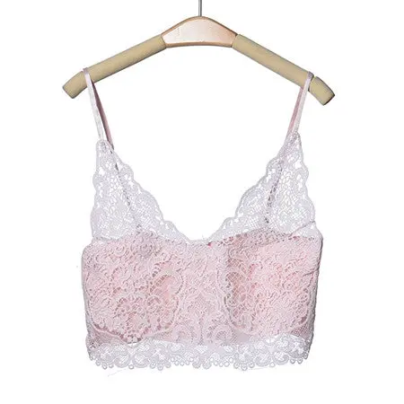 Top Spaghetti Strap Lace Crochet Tank Top Camisole Sexy Women Crop Top Beachwear Beach Bikini Bralette Top Halter Cami 5