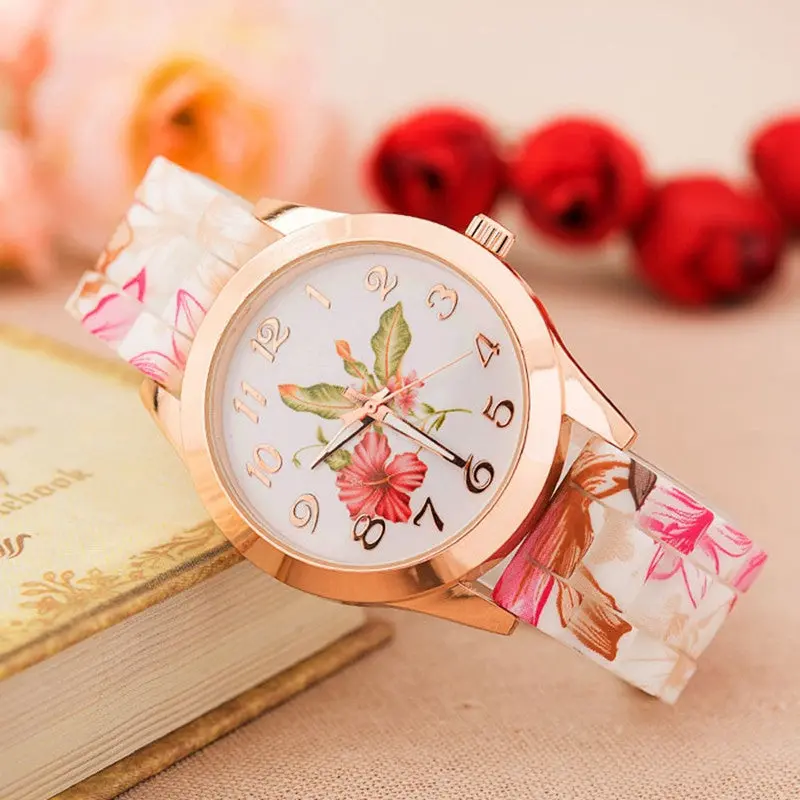 Top Watch Women Dress Watches Rose Analog Quartz Clock Ladies Girl Dress Rhinestone Relogio Reloj 2