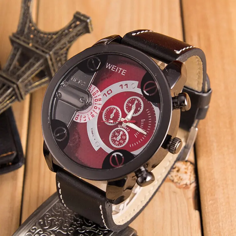 Top Watches Men Wristwatch Casual Watch Relogio Boys Relojes Sports Clock Pu Leather Strap 3