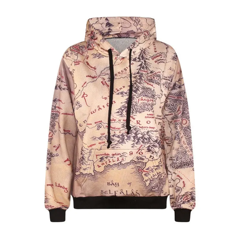 Topographic Map Punk 3D Digital Printing Copule Hoodie Shirt Tops Dmw 015 1