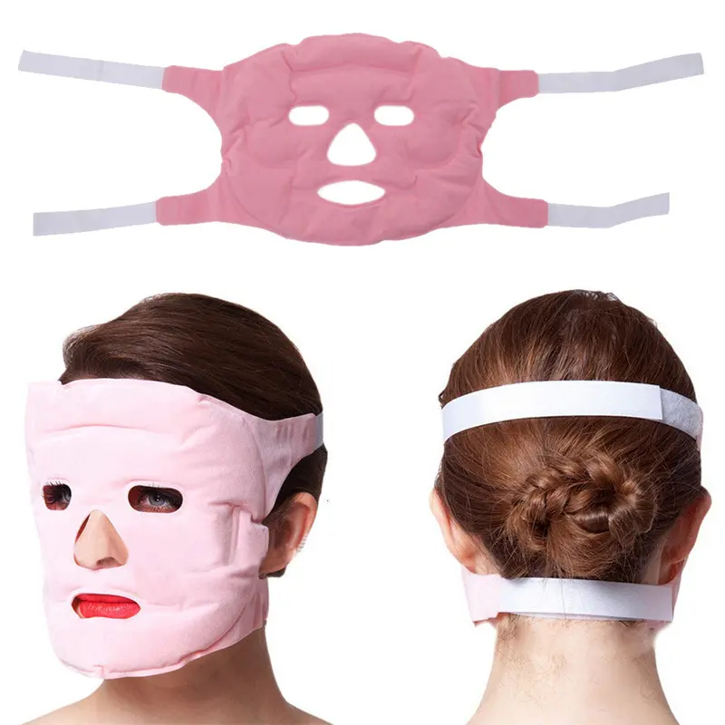 Tourmaline + Gel Slim Face Facial Beauty Mask 3D Slim Face Acupoint Massage Facial Beauty Mask Facemask Pink 1