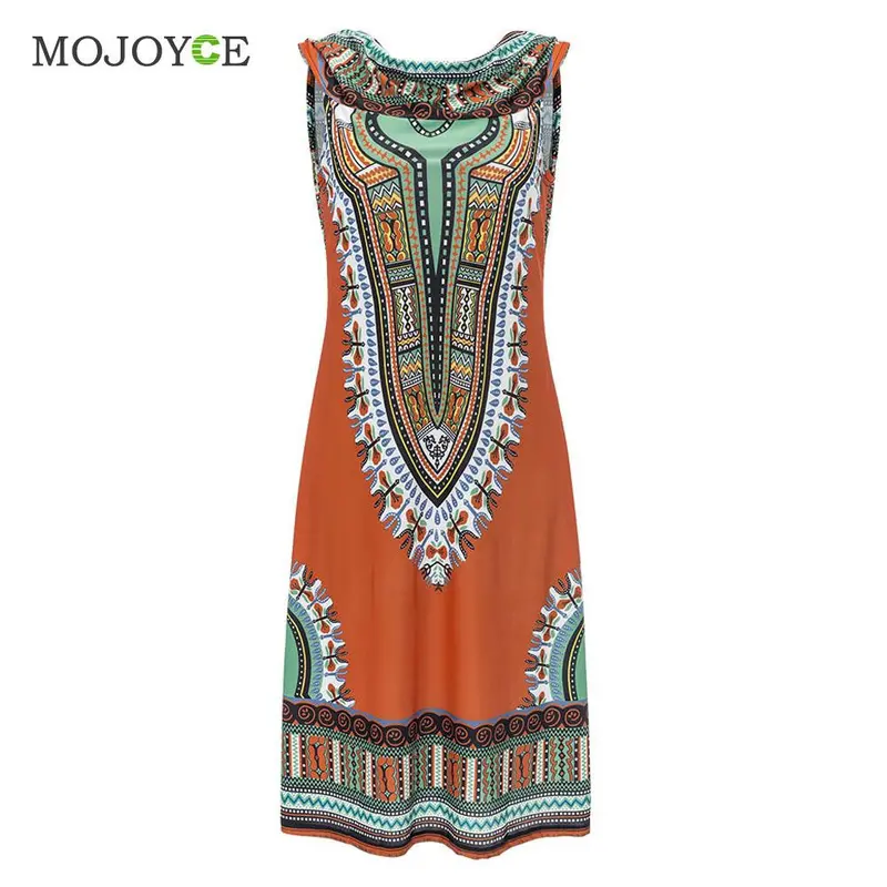 Traditional African Print Dashiki Women Dress Bodycon Sexy Sleeveless Slim Dress Hooded Vestido De Festa Dashiki For Women 2