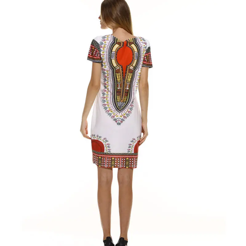 Traditional African Print Dresses Dashiki Dress Short Sleeve Slim Bodycon Women Dress Vintage Vestido De Festa Dashiki For Women 4