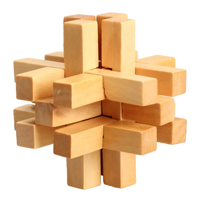 Traditional Chinese Wooden Toys 3D Puzzle Fourteen Lock Adult Children Intelligence Education Toy Puzzle Lock 1