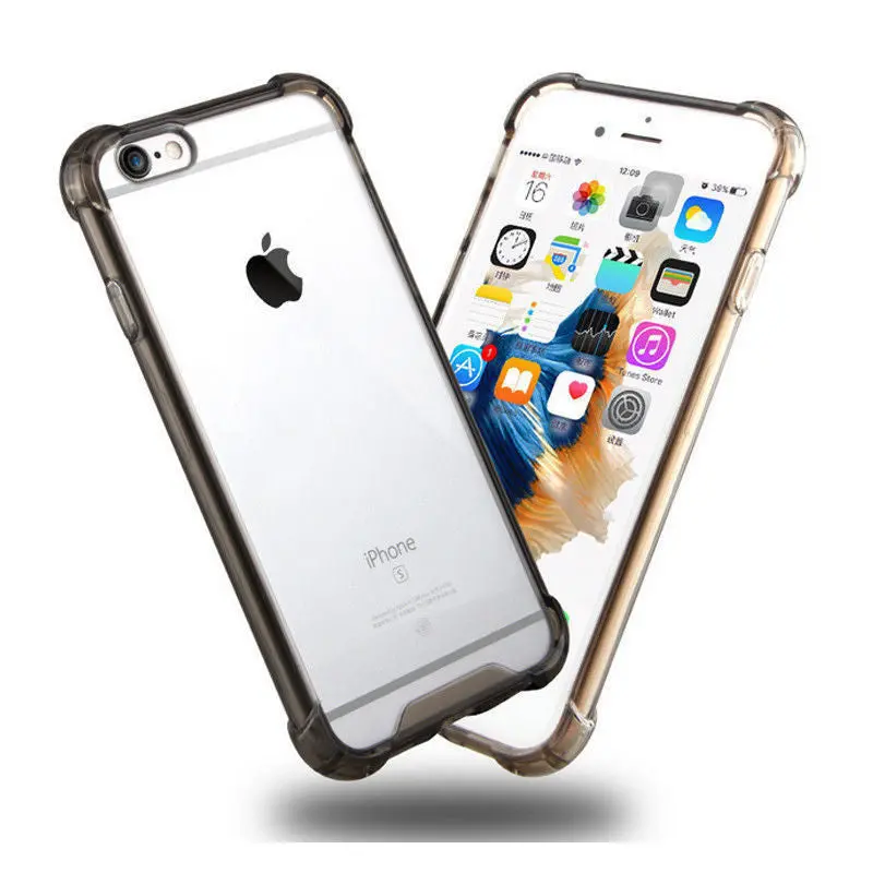 Transparent Crystal Protective Shockproof Hybrid Rubber Tpu Skin Phone Case Cover For Iphone 5S 5 6 6S Plus 1