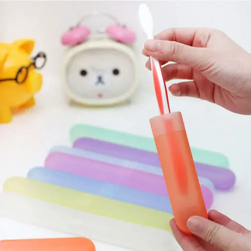 Travel Camping Bathroom Toothbrush Holder Tube Plastic Protect Case Box 42271 1