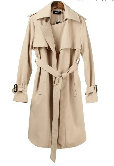 Trench Coat Plus Size Women Clothing Long Trench Slim Outwear Manteau Trench Coat For Women With Belt 1