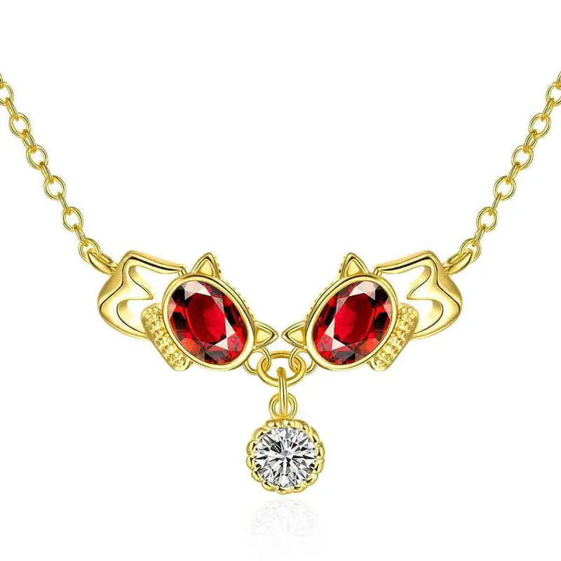 Trendy 18K Gold Plated Necklaces & Pendants Bow Insets Collares Hand Madeball Skgn137 1
