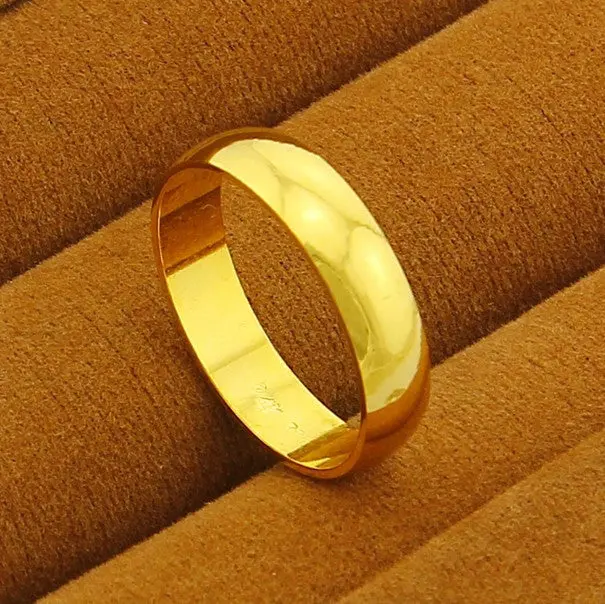Trendy 18K Gold Plating Engagement Ring Circle Smooth Anel Feminino Bijoux Femme Yhdr 18 1