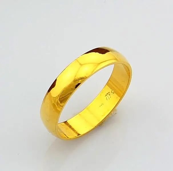 Trendy 18K Gold Plating Engagement Ring Circle Smooth Anel Feminino Bijoux Femme Yhdr 18 3